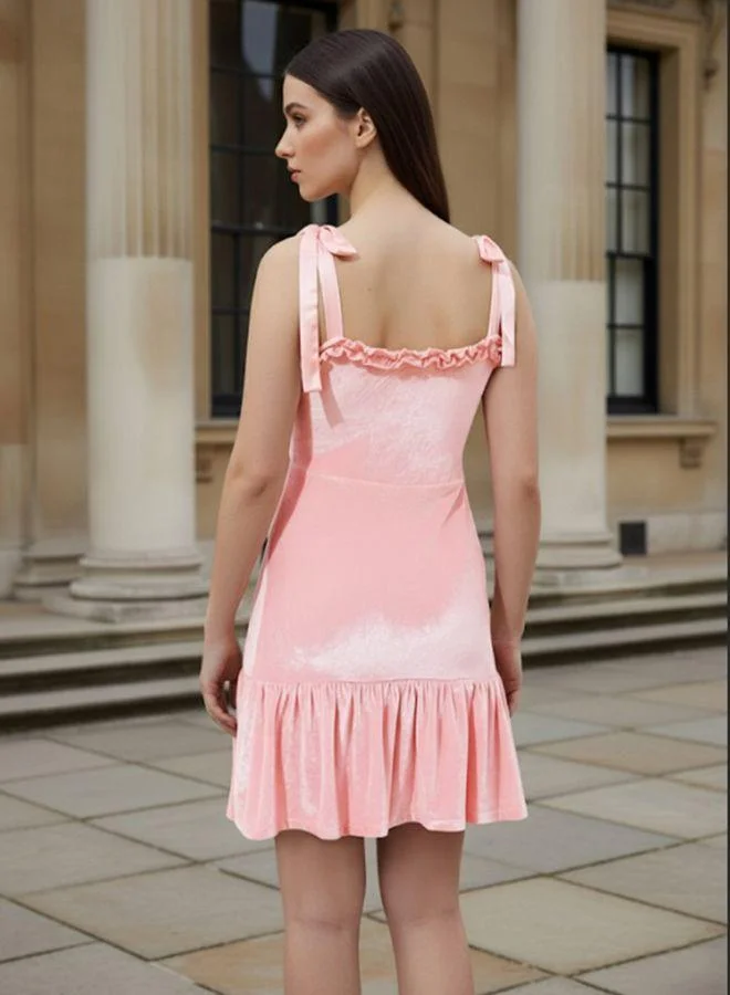 Freehand  Women Fit and Flared Solid Sweetheart Sleeveless Tiered Dress for Women | Best Price UAE